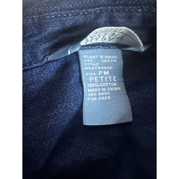 Napa Valley Petite Med Denim Shirt Womens S/S Embroidered Sailboats 100% Cotton - Picture 4 of 5